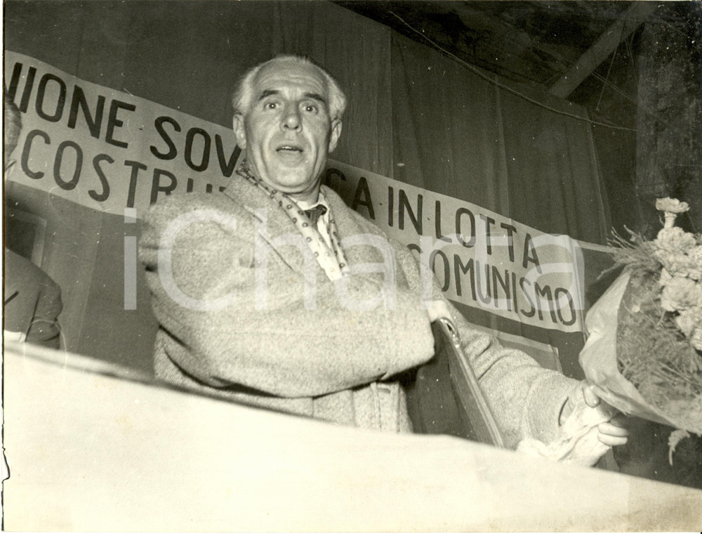 Fotografia d epoca originale 1955 ca MILANO PCI Luigi LONGO Unione Sovietica in lotta costruzione COMUNISMO 1