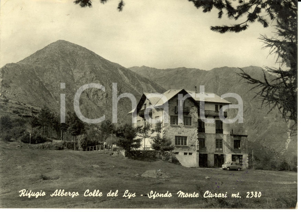Cartolina originale da collezione 1957 COLLE DEL LYS (TO) Albergo Colle del Lys e Monte Civrari *Cartolina FG VG 1