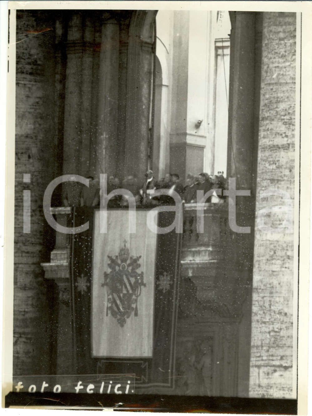 Fotografia d epoca originale 1939 CITTA  DEL VATICANO PIO XII nuovo pontefice cerimonia di proclamazione Foto 1