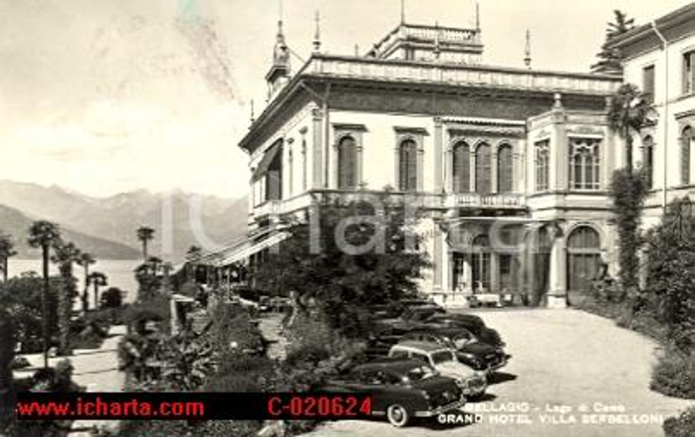 Cartolina originale da collezione 1950 ca BELLAGIO (CO) Grand Hotel VILLA SERBELLONI FP 1