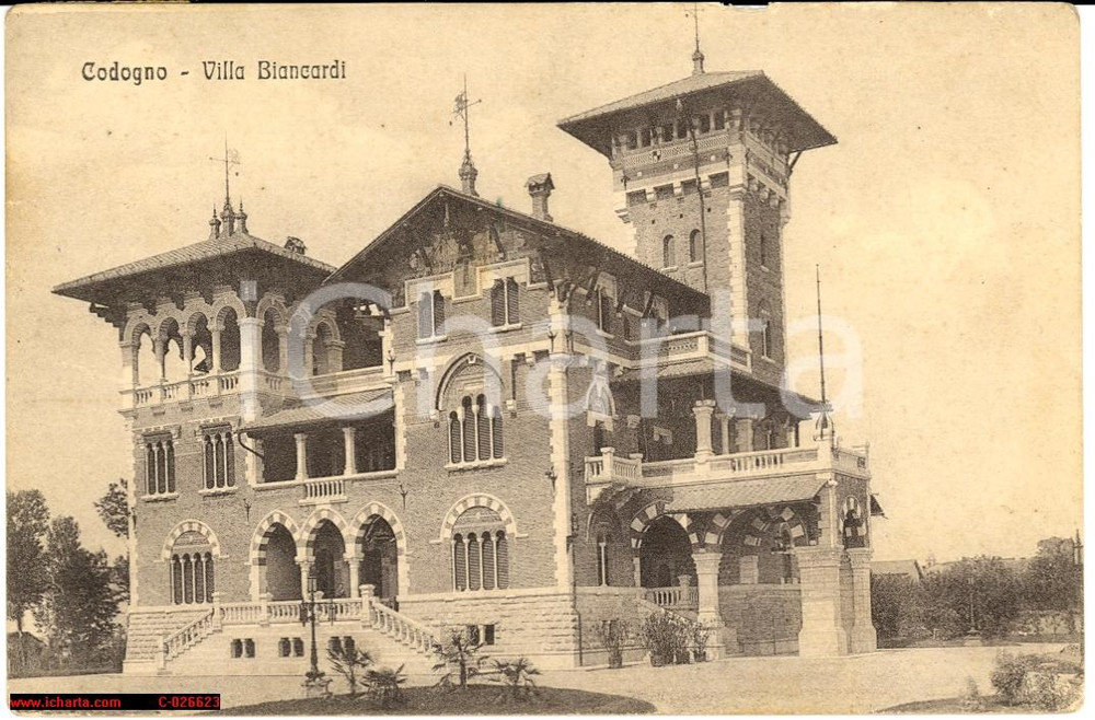 Cartolina originale da collezione 1915 CODOGNO Villa Biancardi - fp vg 1