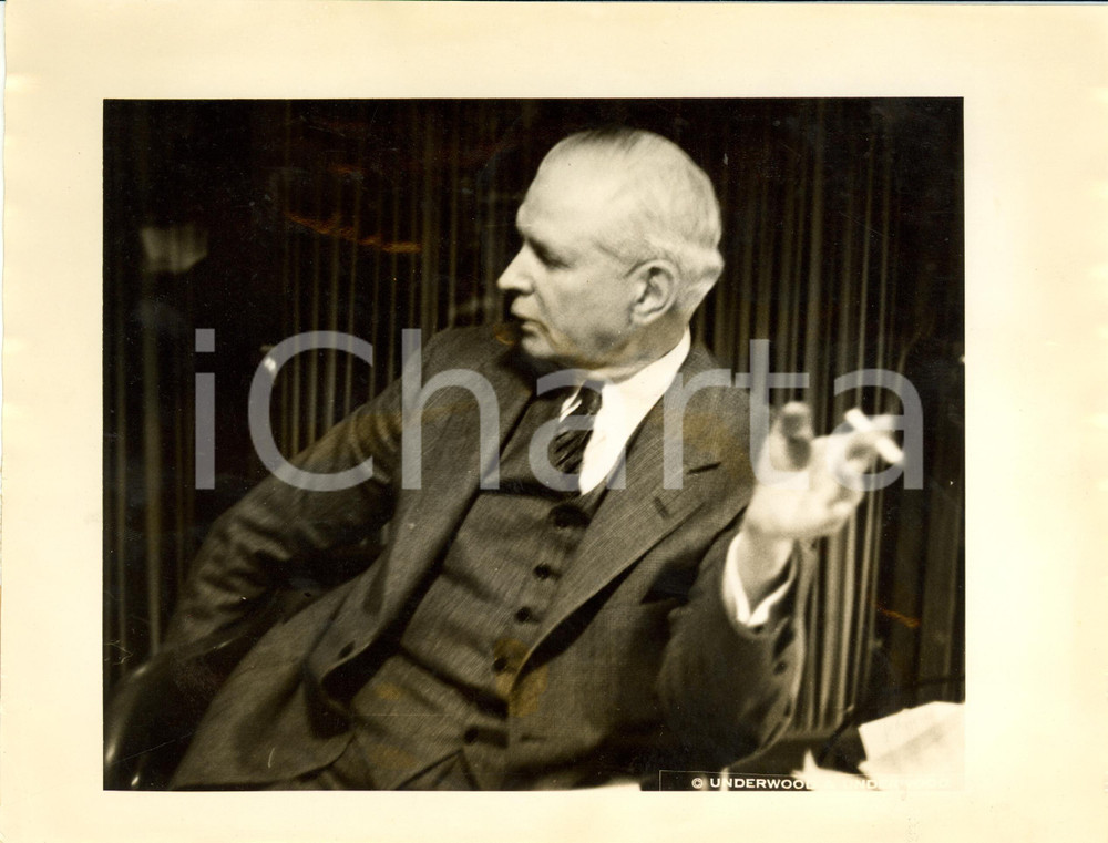 Fotografia d epoca originale 1930 ca OKLAHOMA Senator John William Elmer THOMAS smoking  Fotografia 1
