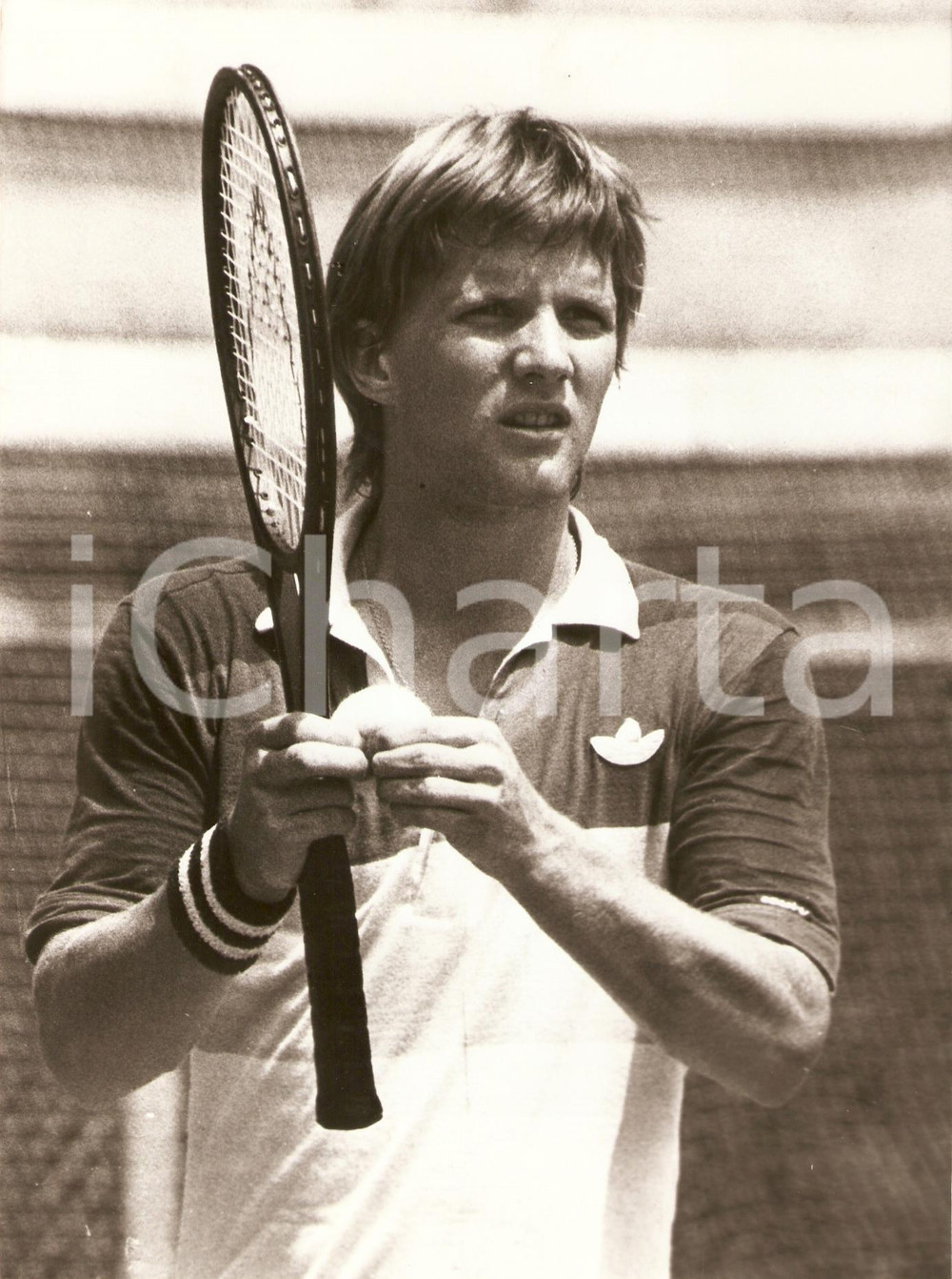 Fotografia d epoca originale 1981 INTERNAZIONALI DI ROMA Tennis Marko OSTOJA durante un incontro Fotografia 1