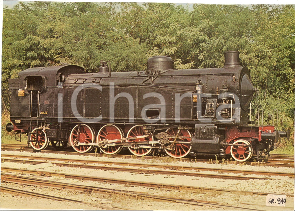 Fotografia d epoca originale 1975 ca FERROVIE STATO Locomotiva a vapore FS GR.940 Foto seriale 29x21 1