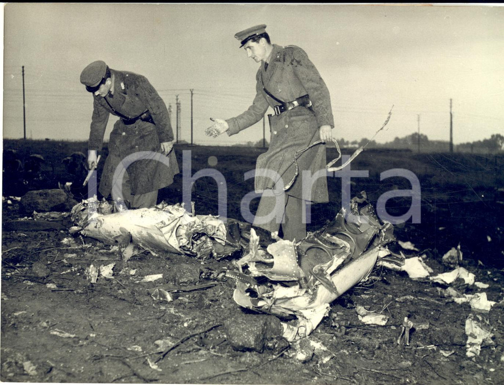 1954 ROMA Incidente volo PHILIPPINE AIRLINES Manila-Londra - Rottami *Foto