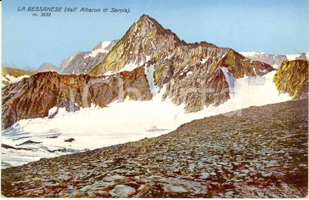 Cartolina originale da collezione 1930 ca BESSANS (F) Veduta dell'UIA di BESSANESE dall'ALBARON di SAVOIA *FP NV 1
