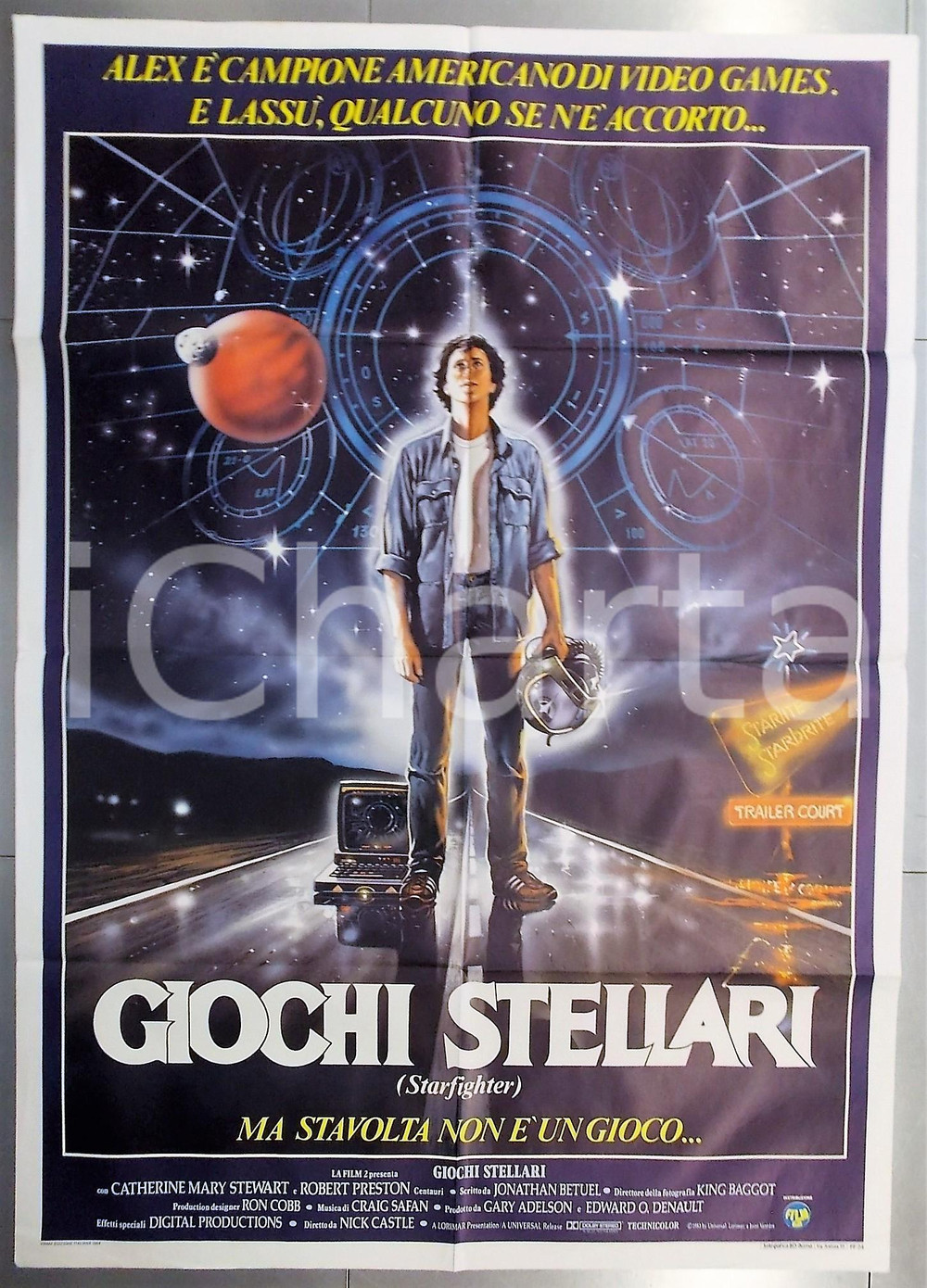 Materiale cinematografico d’epoca 1984 GIOCHI STELLARI The last starfighter  Kay E. KUTER Manifesto 100x140 cm 1