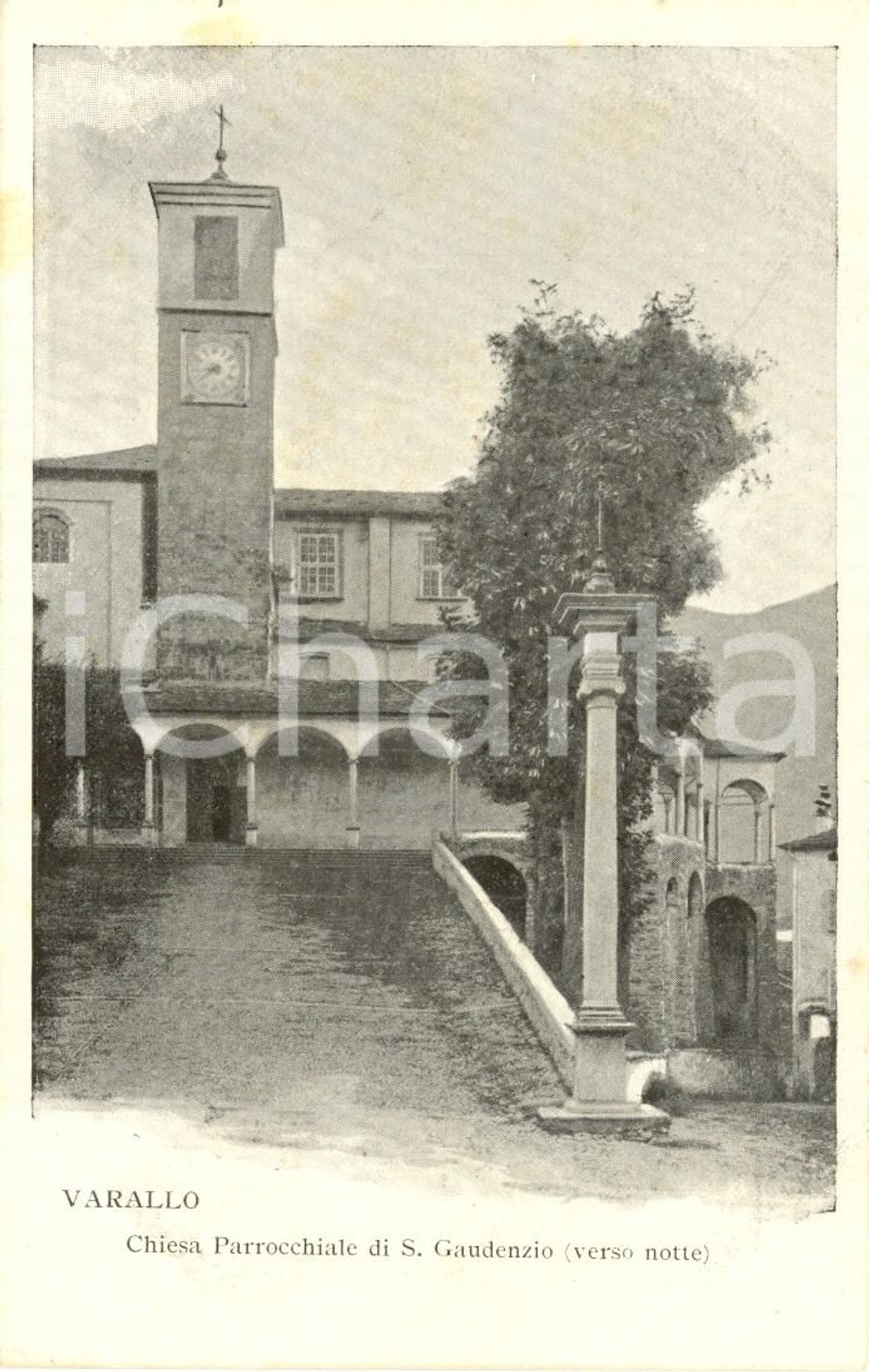 Cartolina originale da collezione 1900 ca VARALLO (VC) Chiesa parrocchiale di SAN GAUDENZIO *Cartolina FP NV 1