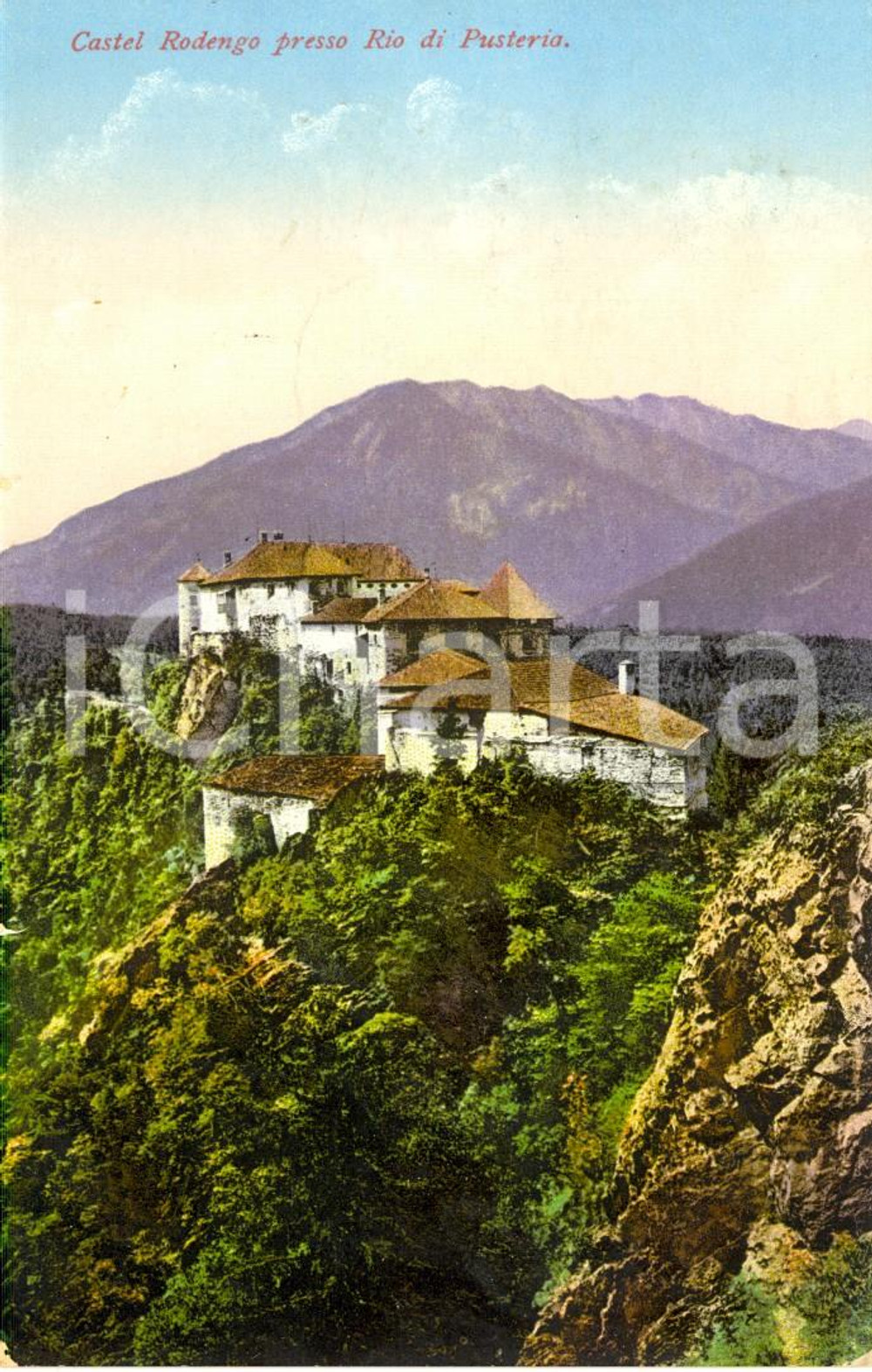 Cartolina originale da collezione 1942 RIO DI PUSTERIA BZ Veduta del castello RODENGO Cartolina postale FP VG 1