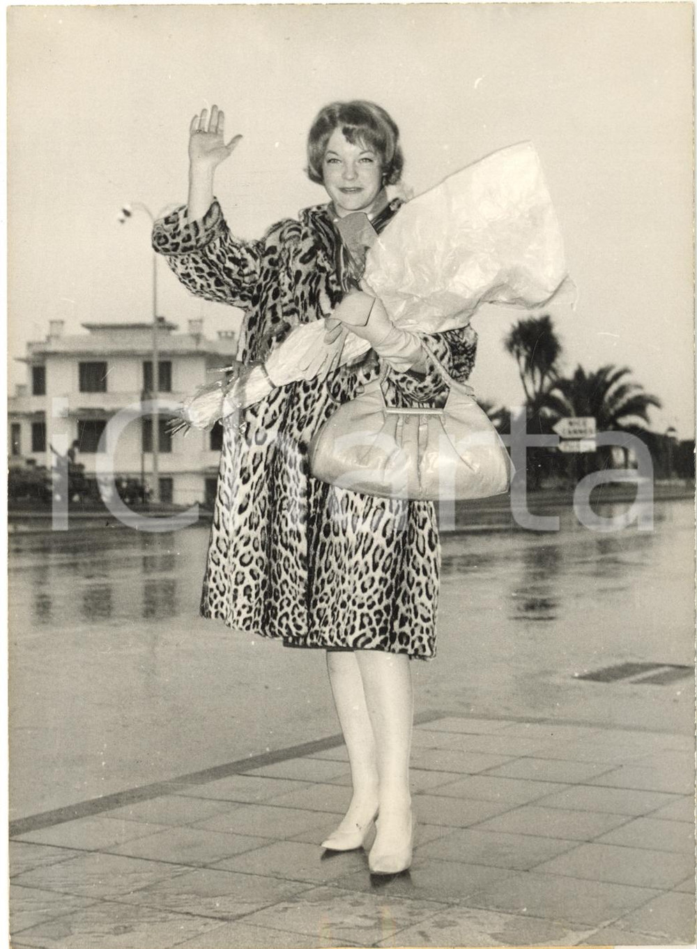 1959 NICE Romy SCHNEIDER arrives to play "Mademoiselle Angel" - Photo 13x18