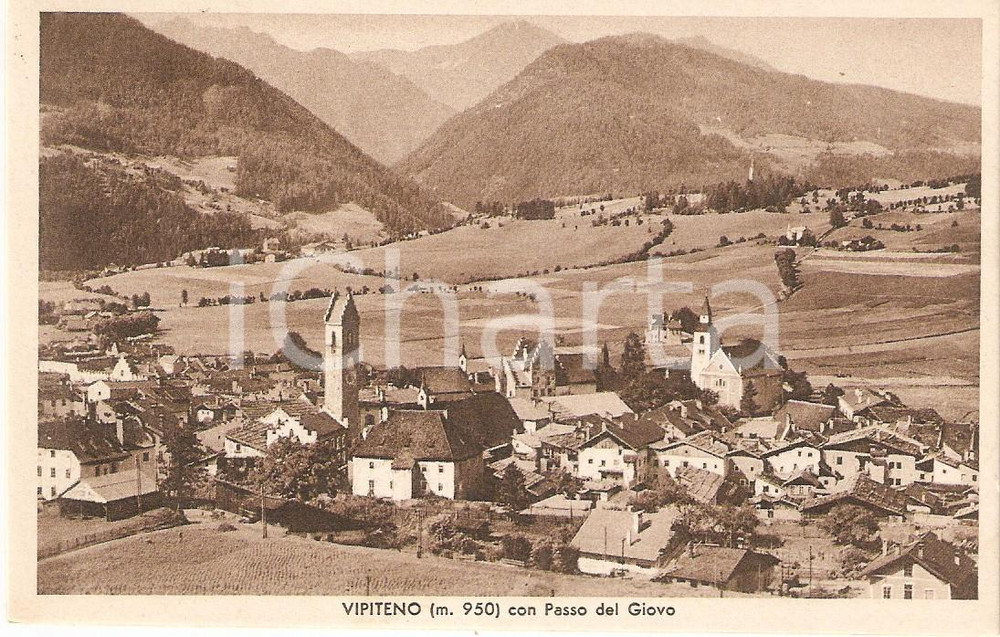 Cartolina originale da collezione 1920 ca VIPITENO BZ Panorama con PASSO DEL GIOVO Cartolina FP VG 1