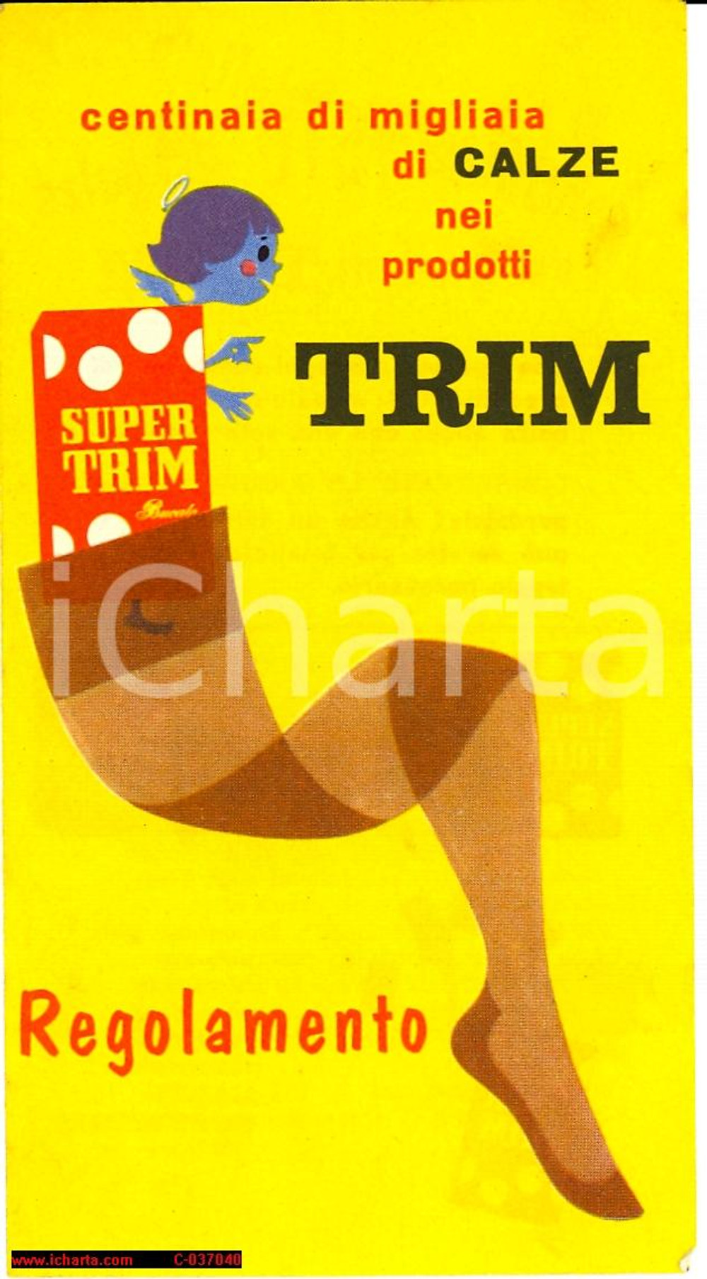 Materiale pubblicitario d’epoca 1958 Centinaia di migliaia di calze con TRIM ANIC 1