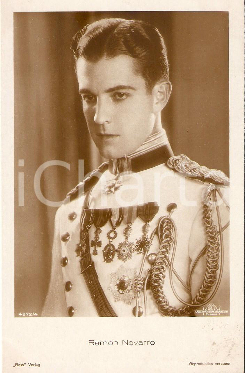 Cartolina originale da collezione 1930 ca CINEMA Ramon NOVARRO in divisa militare Cartolina FP NV 1