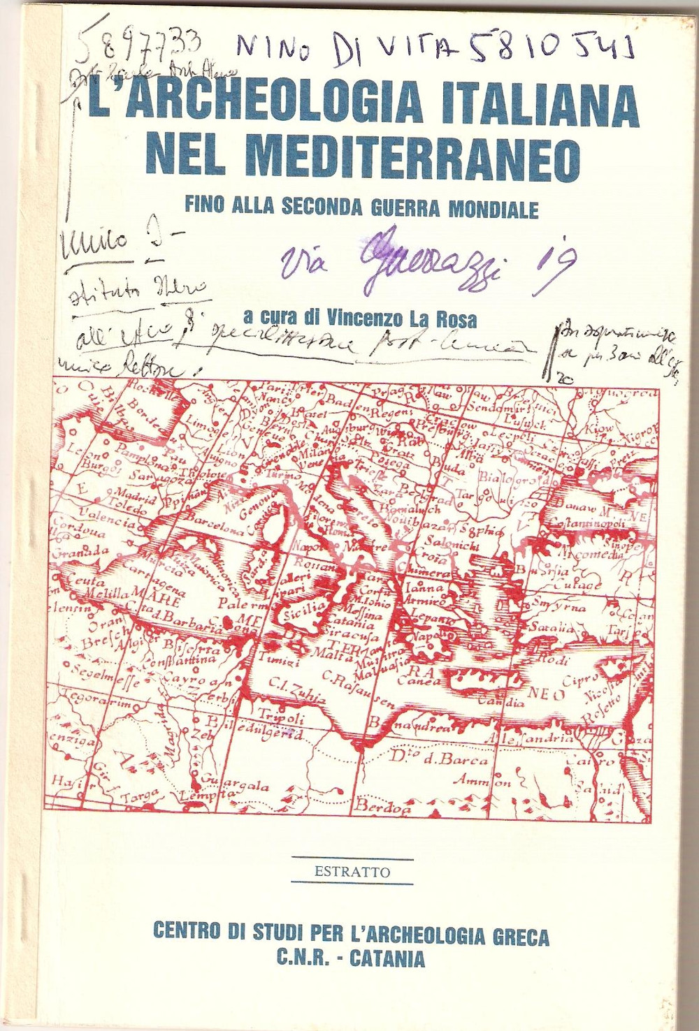 Libro, pubblicazione d epoca 1987 Antonino DI VITA Tripolitana e Cirenaica nel carteggio HALBHERR Autografo 1