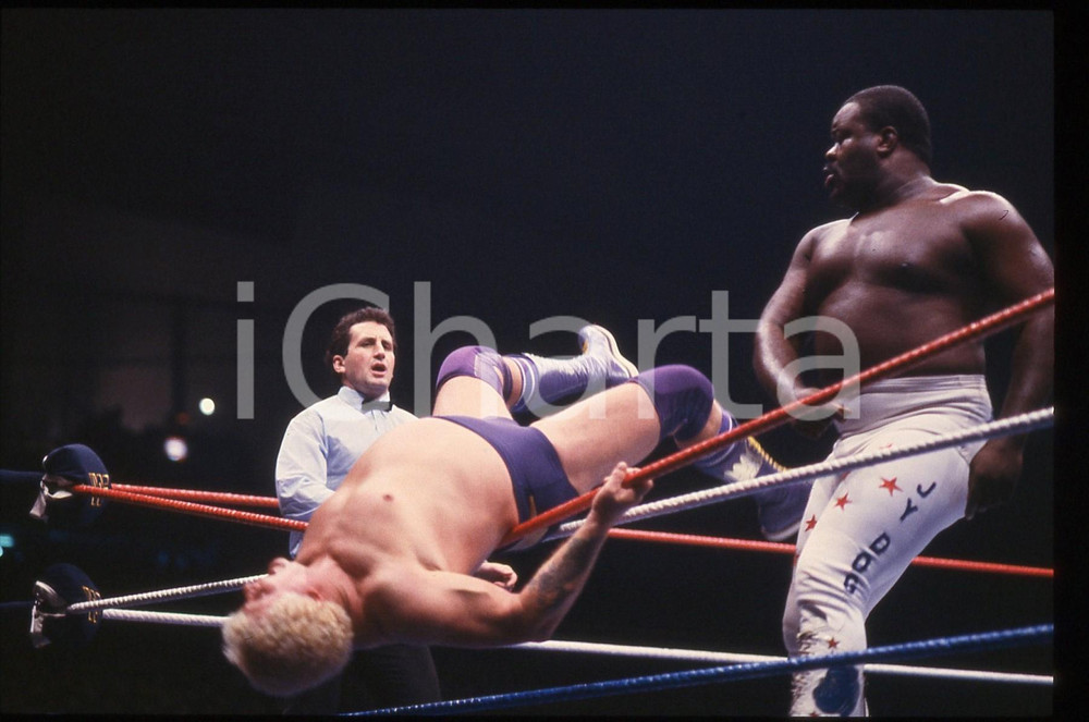 35mm vintage slide* 1987 MILANO WWF House Show THE KING vs JUNKYARD DOG (10)