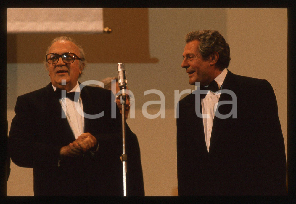 35mm vintage slide* 1990 VENEZIA Federico FELLINI Marcello MASTROIANNI (4)