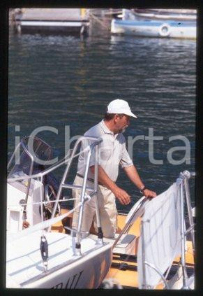 35mm vintage slide* 1990 ca ITALY Skipper & sports commentator Cino RICCI (2)