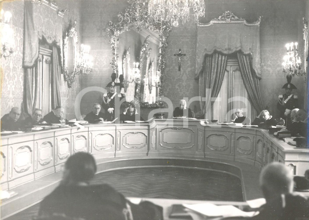 Fotografia d epoca originale 1956 ROMA Enrico De NICOLA presiede seduta Alta Corte Costituzionale Foto 18x13 1