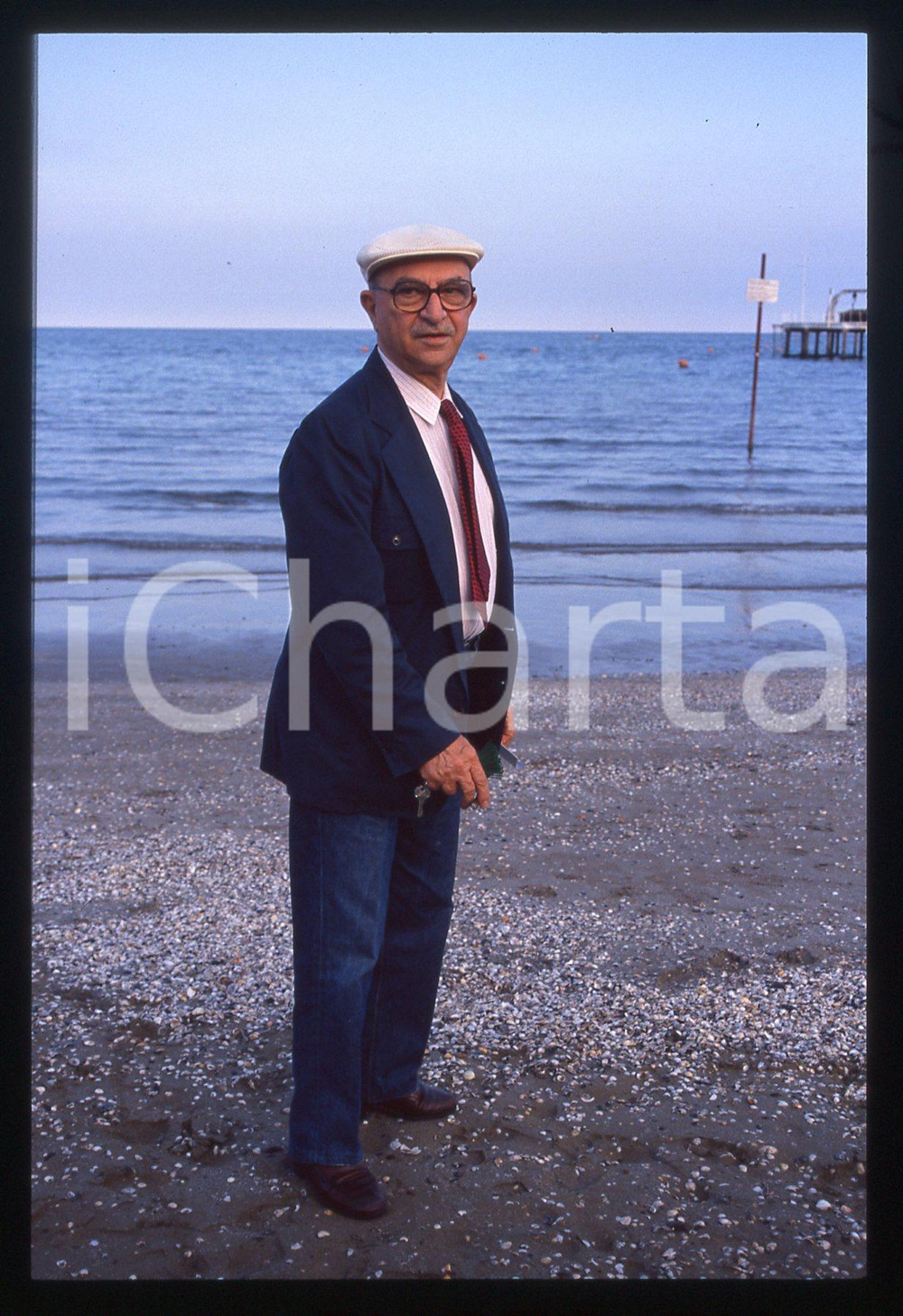 35mm vintage slide*1990 VENEZIA LIDO - Alberto LATTUADA Ritratto del regista 3