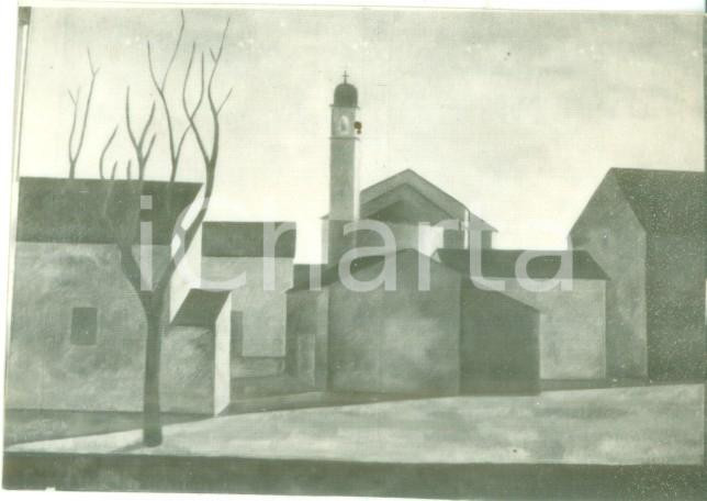 Fotografia d epoca originale 1935 MOSTRE D ARTE Pier Luigi SIENA Paesaggio Foto coeva del quadro cm 8 x 5 1