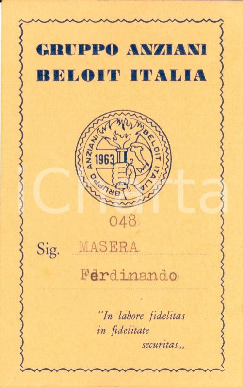 Oggetto da collezione cartaceo 1973-1980 PINEROLO TO Anziani BELOIT Ferdinando MASERA 1