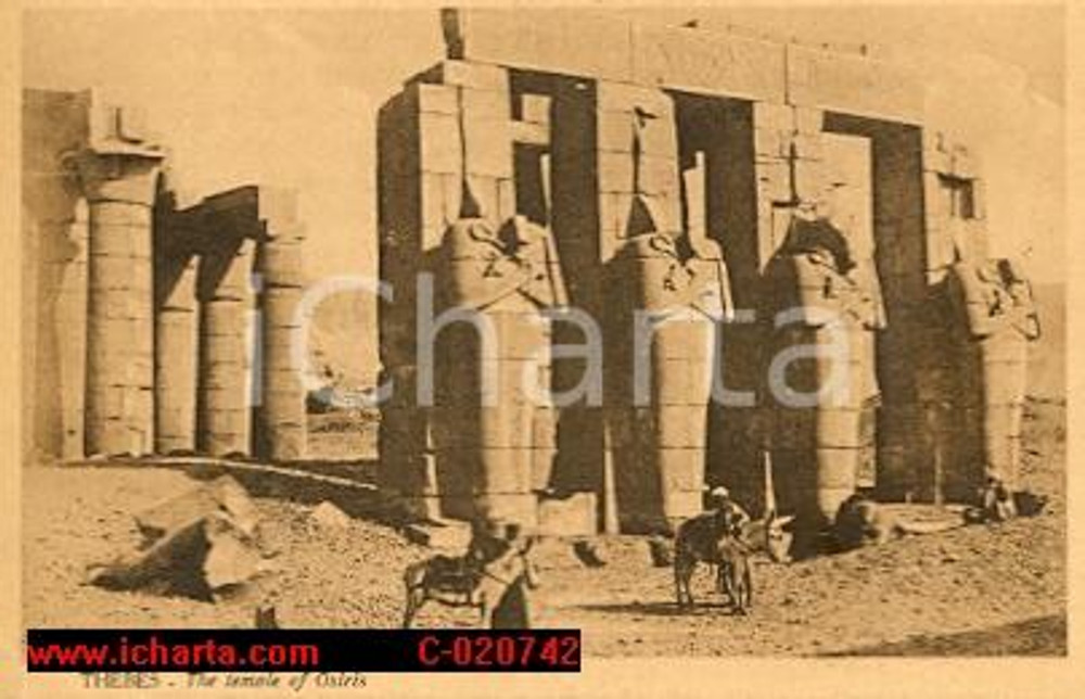 Cartolina originale da collezione 1930 THEBES (EGYPT) The Temple of OSIRIS Postcard FP NV 1