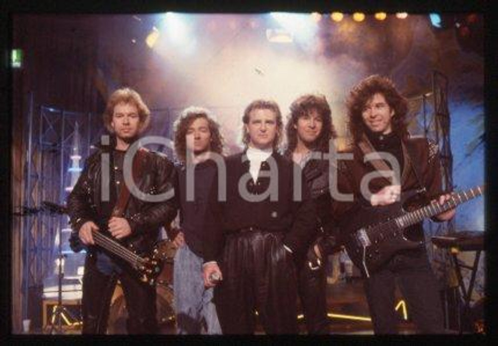 35mm vintage slide* 1987 ca ITALY Canadian rock band GLASS TIGER (2)