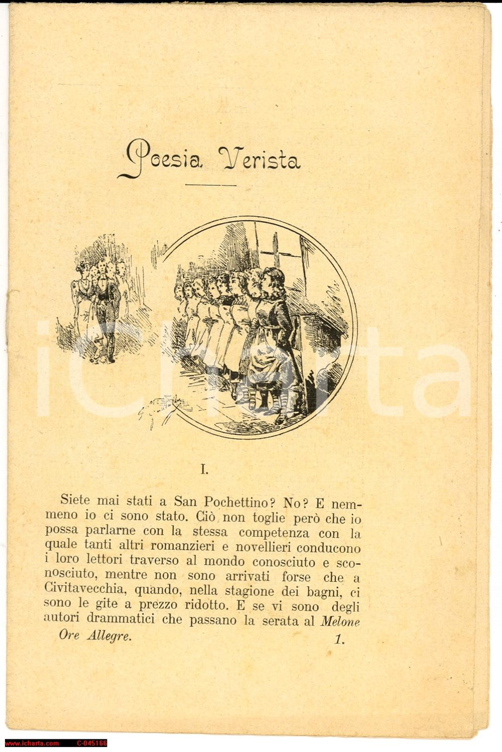 Giornale, rivista storica 1893 Giuseppe PETRAI Ditta Peparozzi & C. ORE ALLEGRE Opuscolo 1