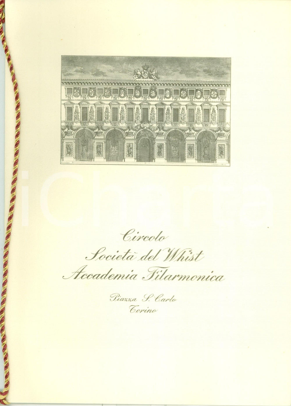 Oggetto da collezione cartaceo 1964 TORINO Circolo FILARMONICA WHIST Soffitto dell ottagono Calendario 1