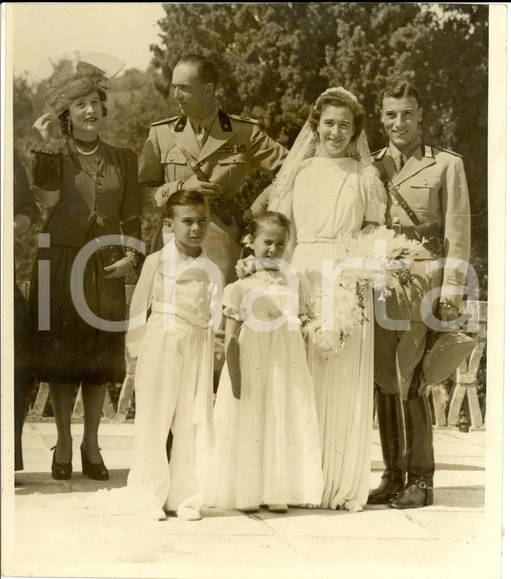 Fotografia d epoca originale 1939 REVIGLIASCO TO Pia DE VECCHI di VAL CISMON e Roberto VENTURA sposi Foto 1