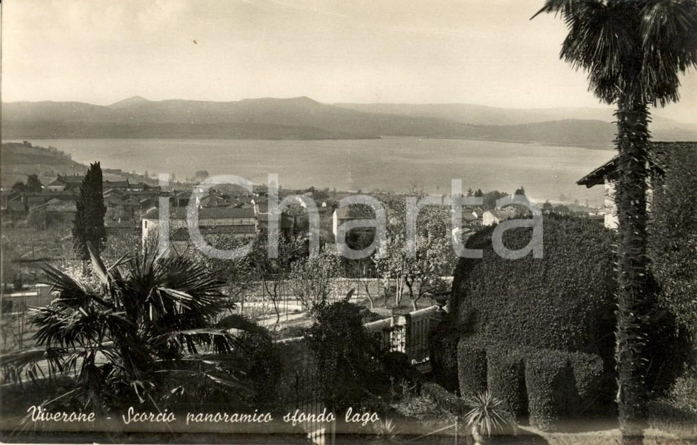 Cartolina originale da collezione 1948 VIVERONE BI Scorcio panoramico paese con sfondo lago Cartolina FP NV 1