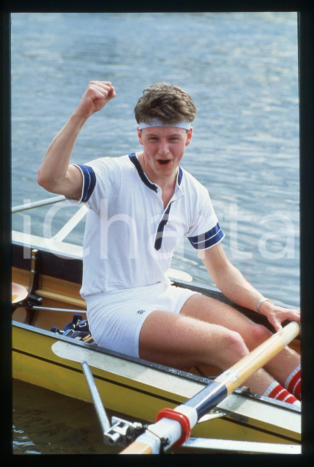 35mm vintage slide* 1985 LONDON THE BOAT RACE Bow 4 A.M.S. THOMAS - OXFORD Crew