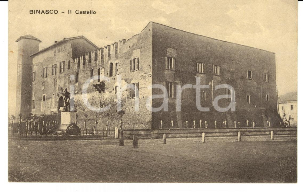 Cartolina originale da collezione 1925 BINASCO MI Il Castello Autografo GALLI DELLA LOGGIA FP VG 1
