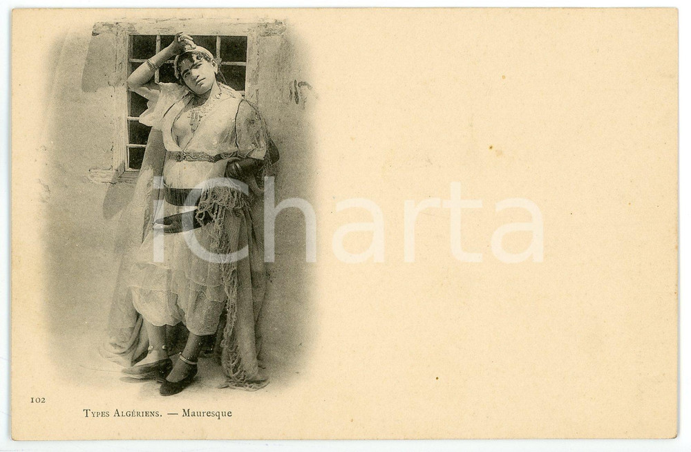 1900 ca ETHNIC NUDE Types AlgÃ©riens - Mauresque - Postcard risque  Cartolina postale d'epoca, non viaggiata.CONDIZIONI: GFORMATO: FP    originale e autentica 1