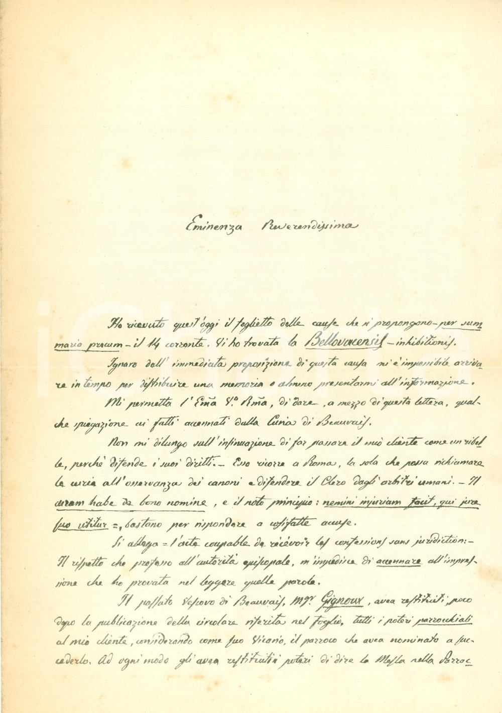 Documento originale, autentico 1881 ERCUIS F Parroco Adrien PILLON sacerdote esemplare Lettera 1