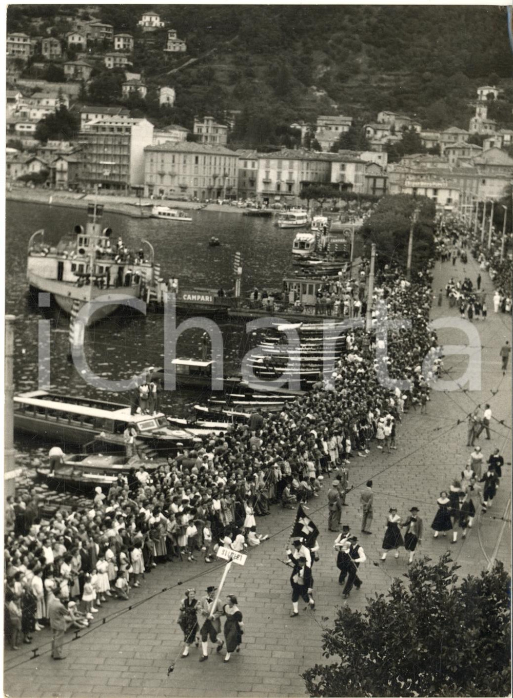 1954 COMO Raduno Folkloristico Internazionale - Sfilata al lungolago *Foto 13x18