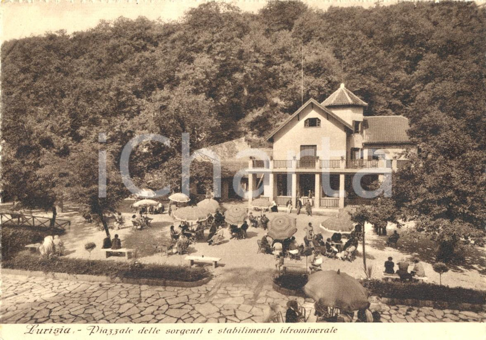 Cartolina originale da collezione 1940 LURISIA (CN)  Piazzale delle sorgenti e stabilimento idrominerale *FG NV 1