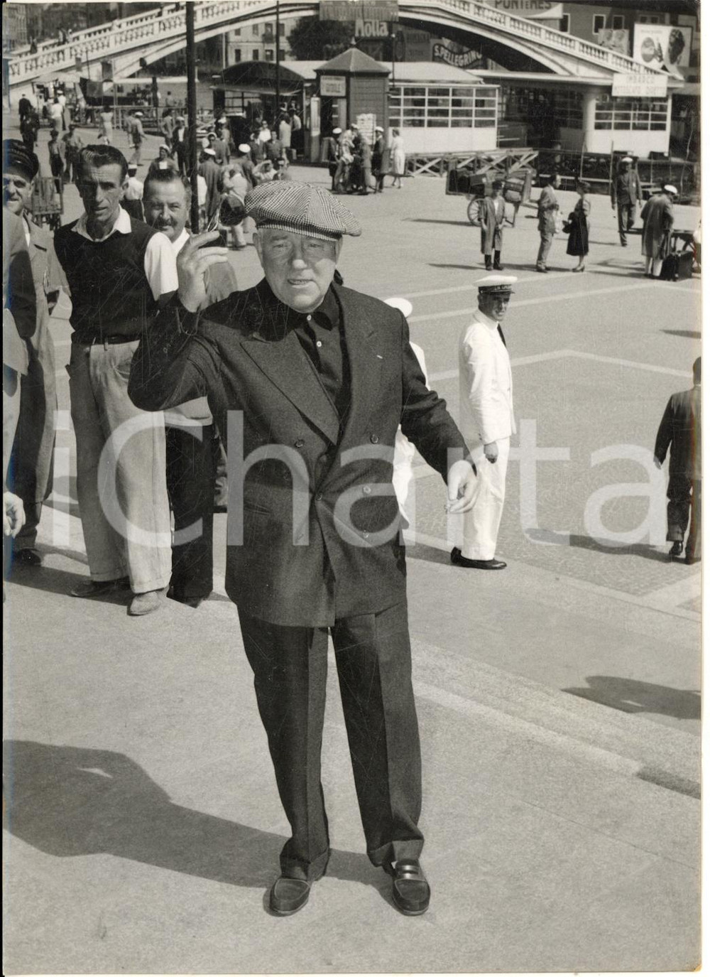 1959 VENEZIA MOSTRA DEL CINEMA Arrivo di Jean GABIN - Foto 13x18 cm 