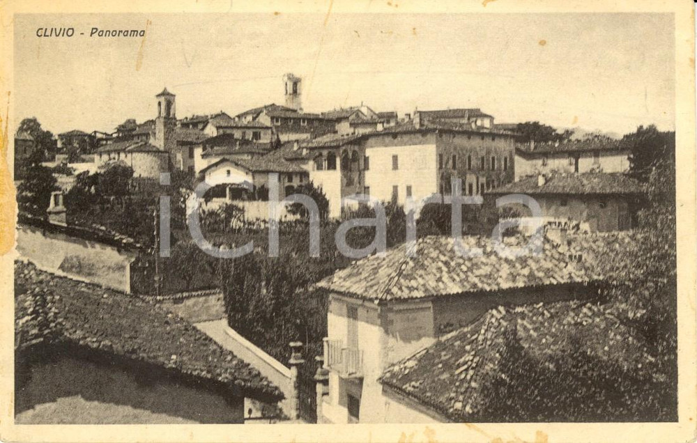 Cartolina originale da collezione 1940 CLIVIO (VA) Veduta panoramica del paese *Cartolina postale FP VG 1