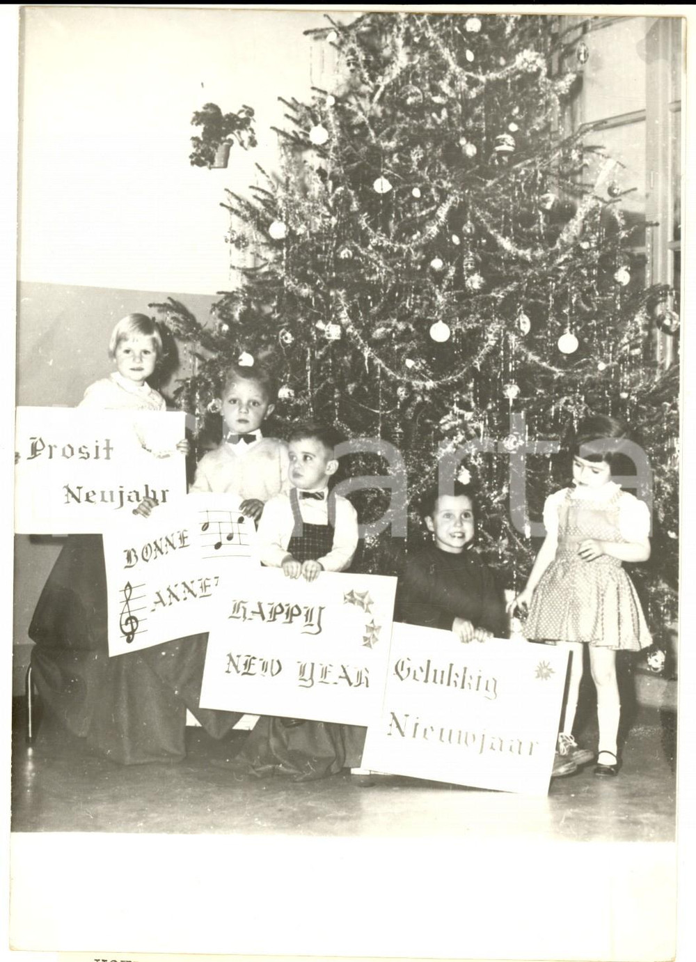 Fotografia d epoca originale 1959 FONTAINEBLEAU Natale per i figli dei militari della sede AAFCE  Foto 13x18 1