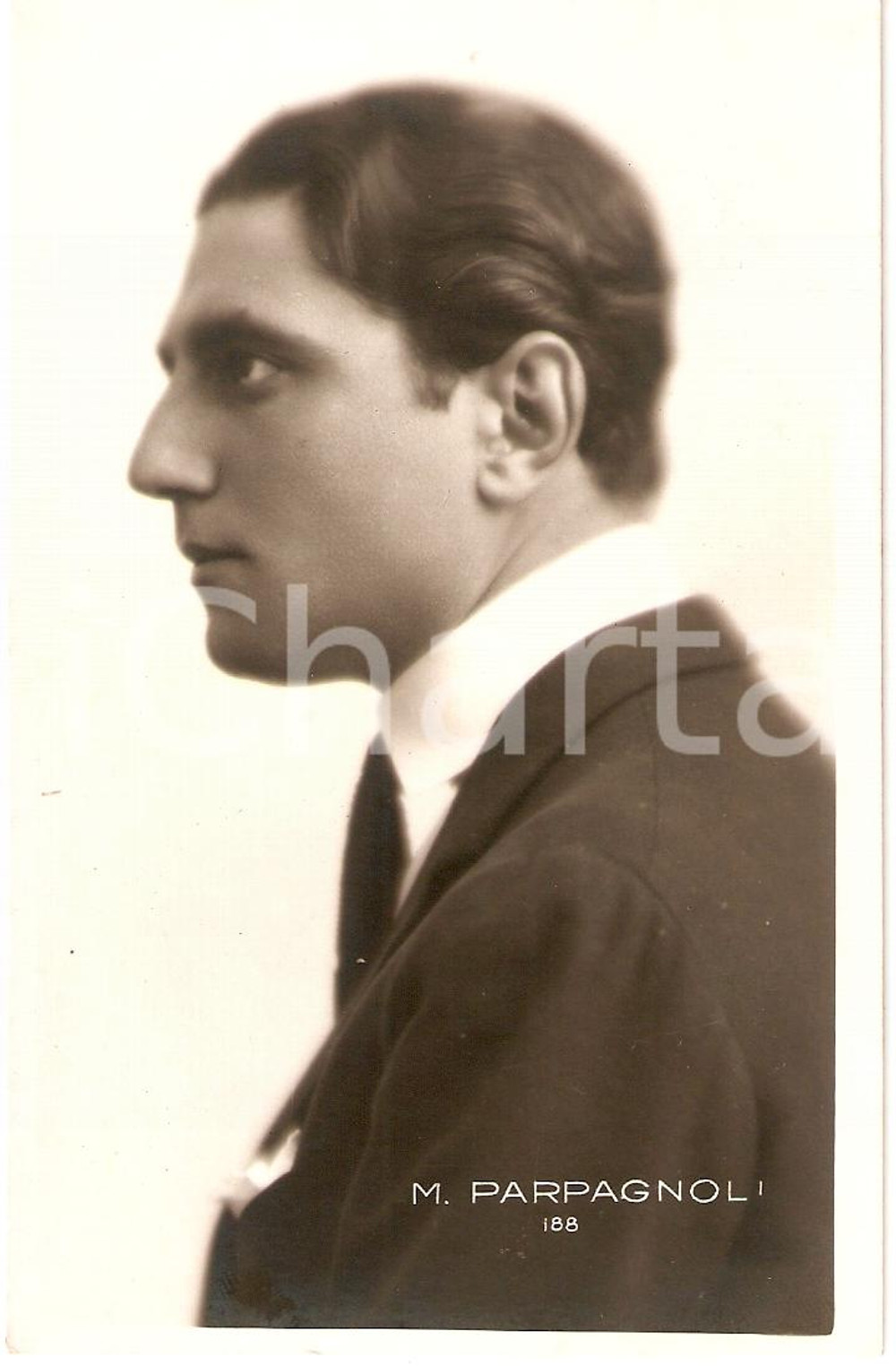 Cartolina originale da collezione 1920 ca CINEMA Mario PARPAGNOLI Attore Ritratto *Cartolina FP NV 1