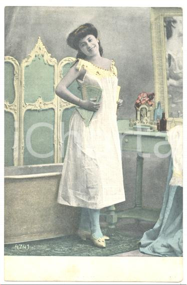 Cartolina originale da collezione 1910 ca ITALIA  COSTUME La toeletta della signora 3 Cartolina ALTEROCCA FP NV 1
