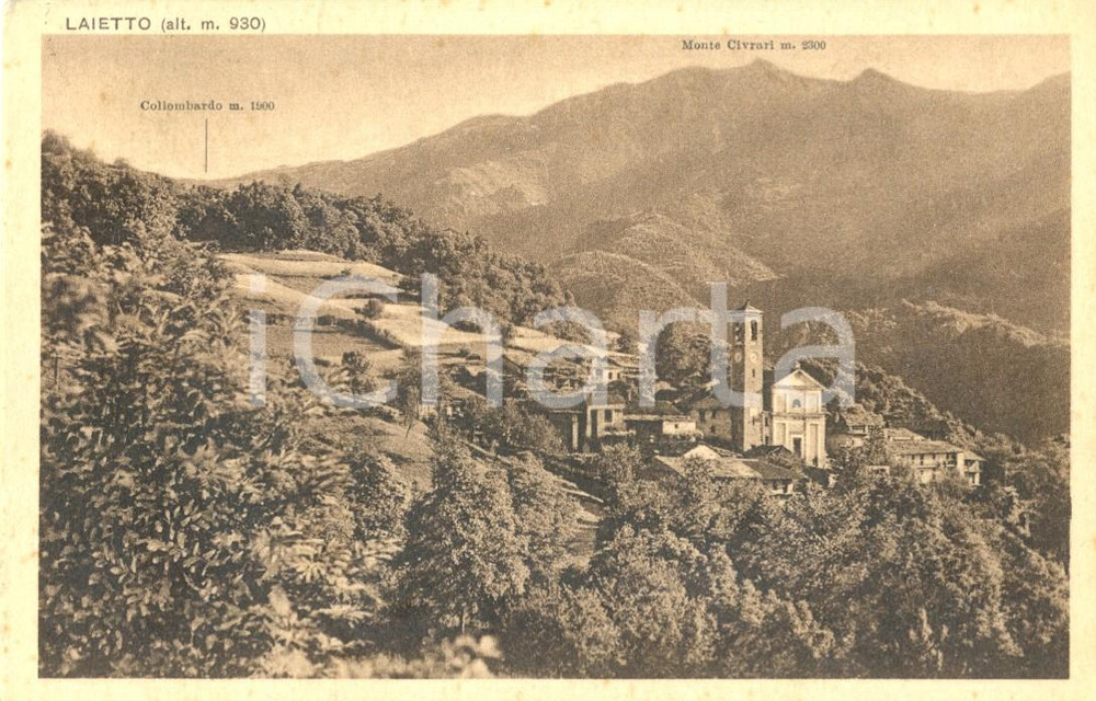 Cartolina originale da collezione 1938 CONDOVE TO Panorama di LAIETTO col Monte CIVRARI Cartolina FP VG 1