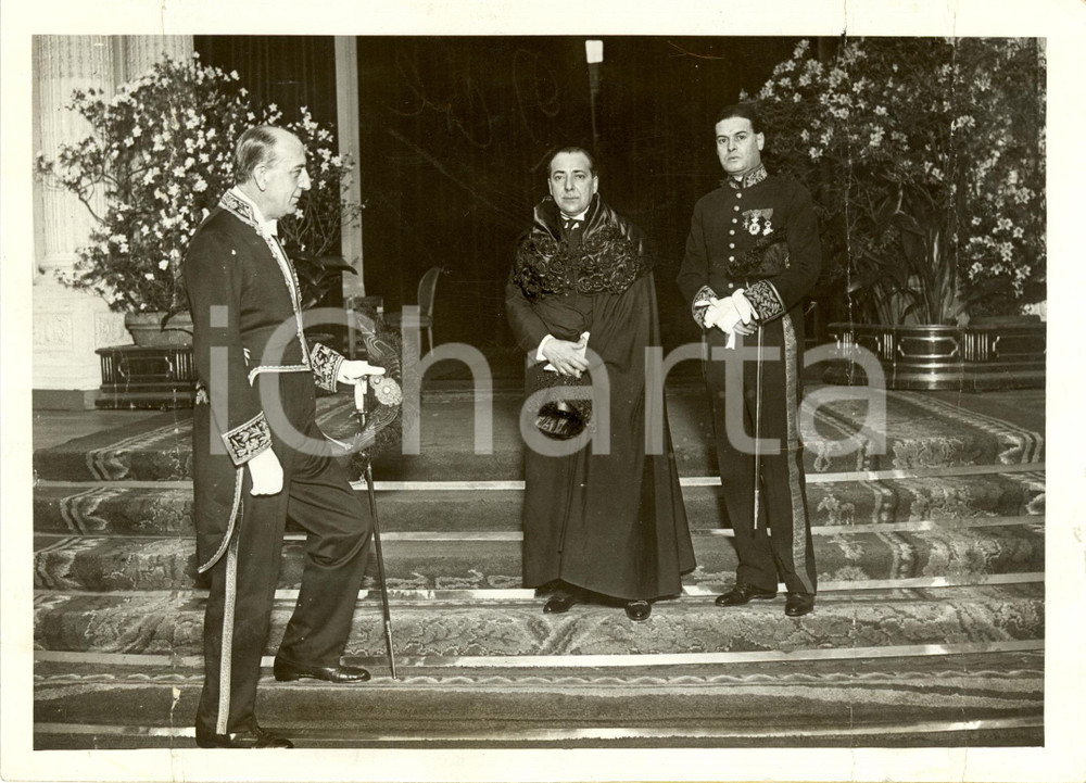 Fotografia d epoca originale 1935 ca ROMA JosÃ© Lobo d AVILA LIMA nuovo Ministro PORTOGALLO Foto DANNEGGIATA 1