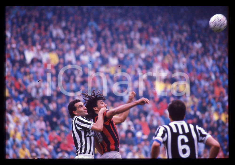 35mm vintage slide* 1988 CALCIO - MILAN vs JUVENTUS Ruud GULLIT Pasquale BRUNO