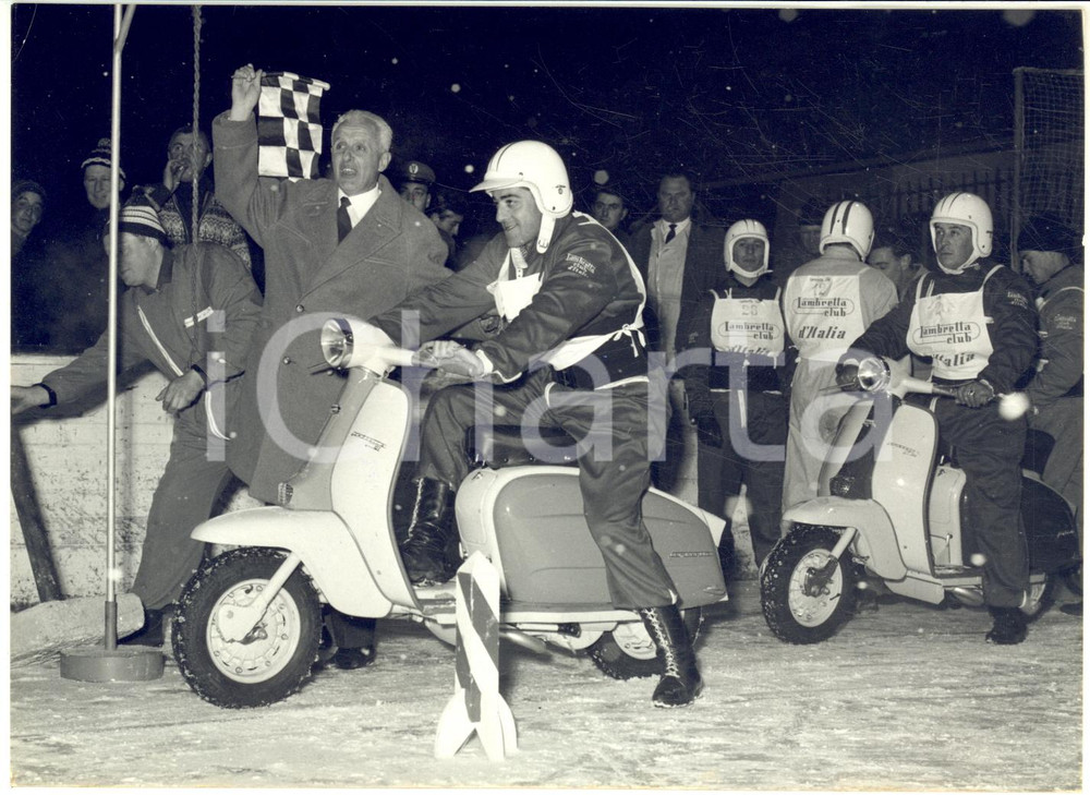 1962 CORTINA D'AMPEZZO Gimkana Mondiale su ghiaccio - Piero BRUNI su LAMBRETTA