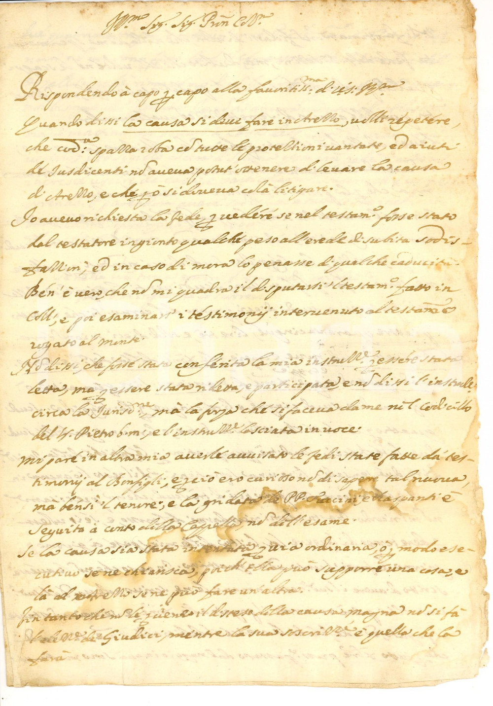 Manoscritto, lettera originale 1700 FIRENZE rendite in attesa 'ch'Ã¨ un freddo orrendo' 1