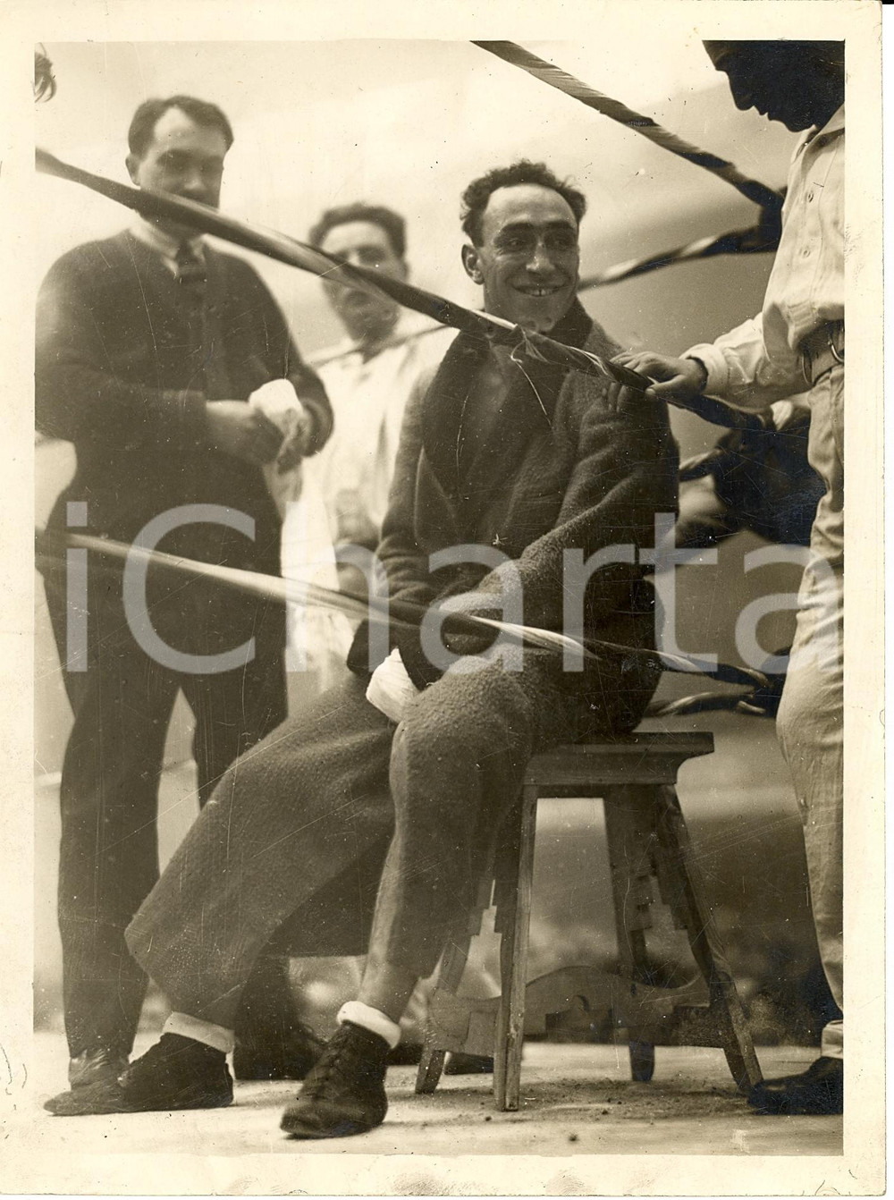 Fotografia d'epoca originale 1924 MILANO Bruno FRATTINI Campione europeo pesi medi 1