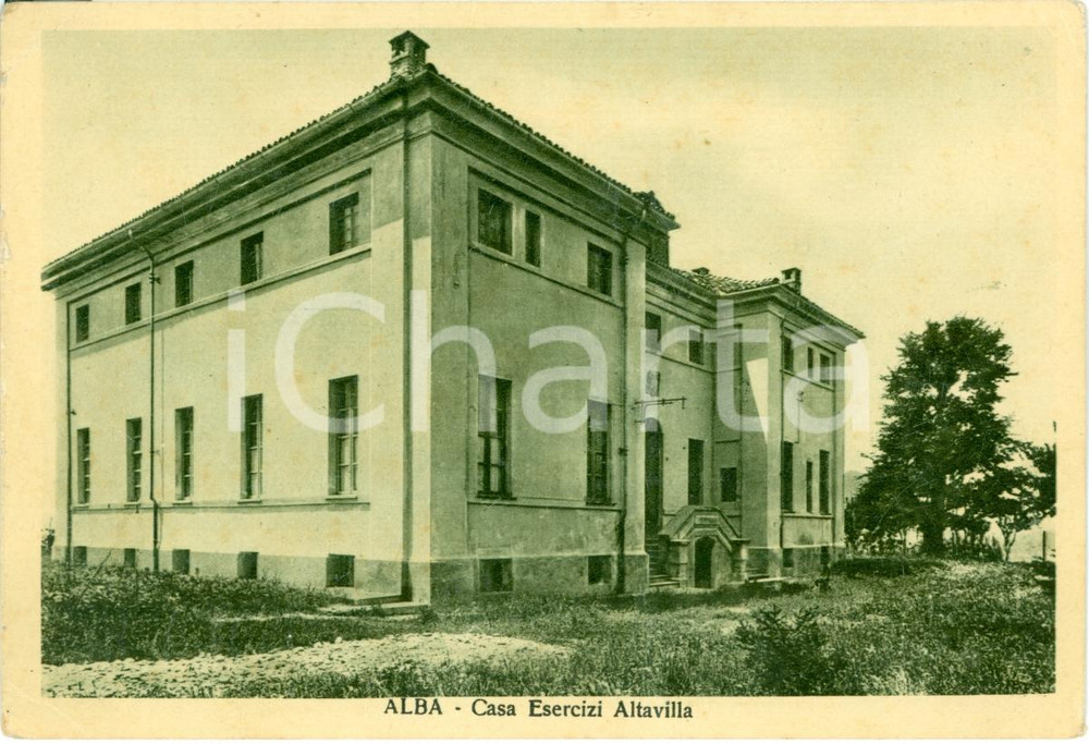Cartolina originale da collezione 1921 ALBA CN Casa esercizi spirituali ALTAVILLA Azione Cattolica FG VG 1
