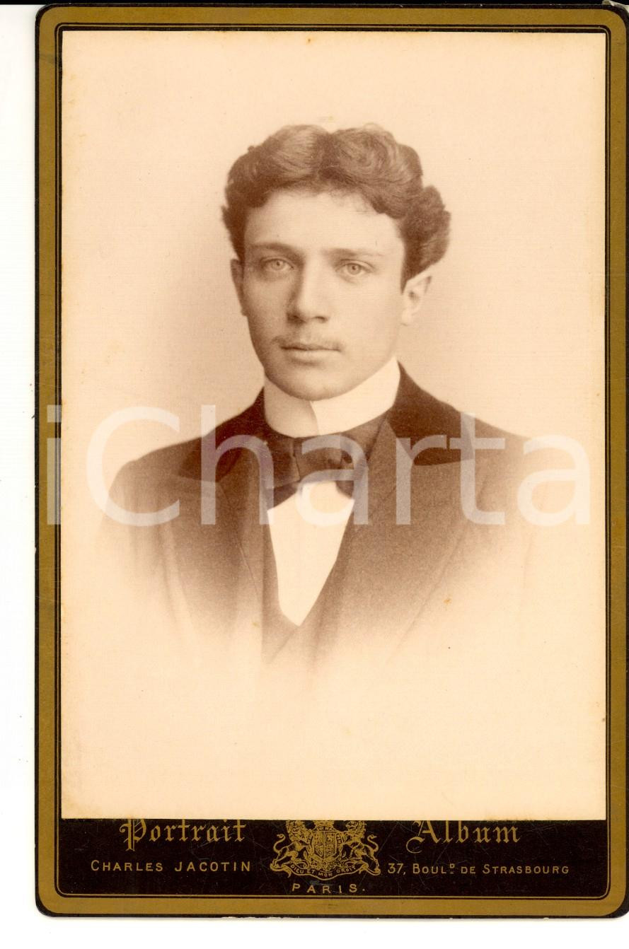 Fotografia d'epoca originale 1896 PARIS Ritratto maschile in abito elegante *Foto Charles JACOTIN 1